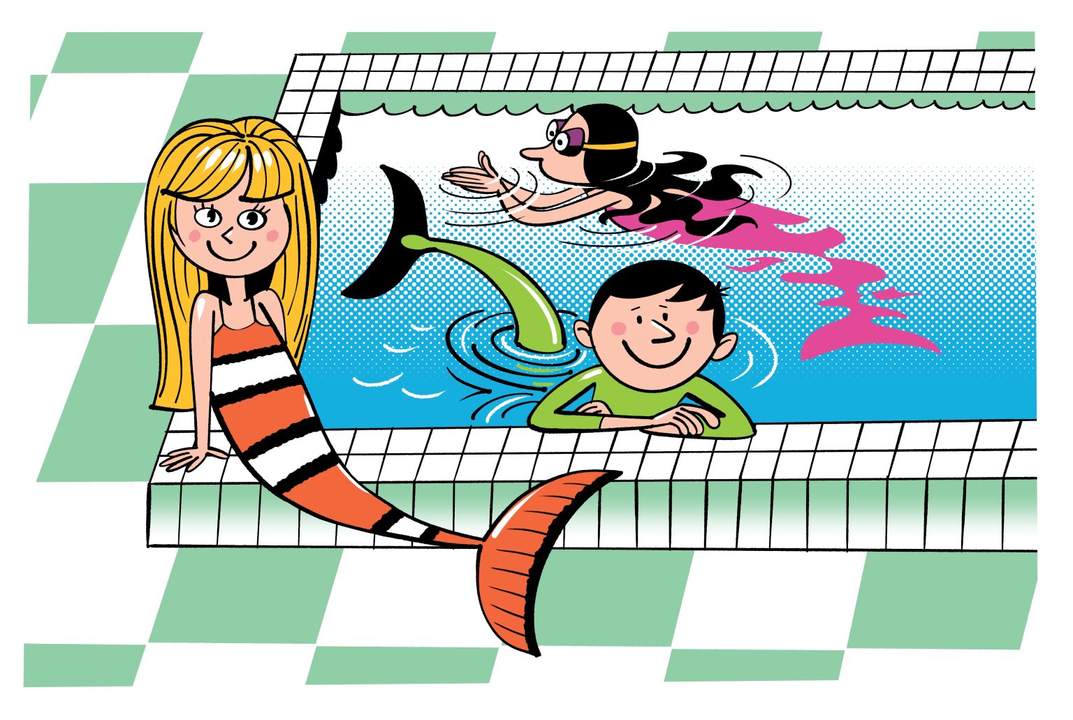 Ilustrace pro kemp Angličtina a Mermaiding