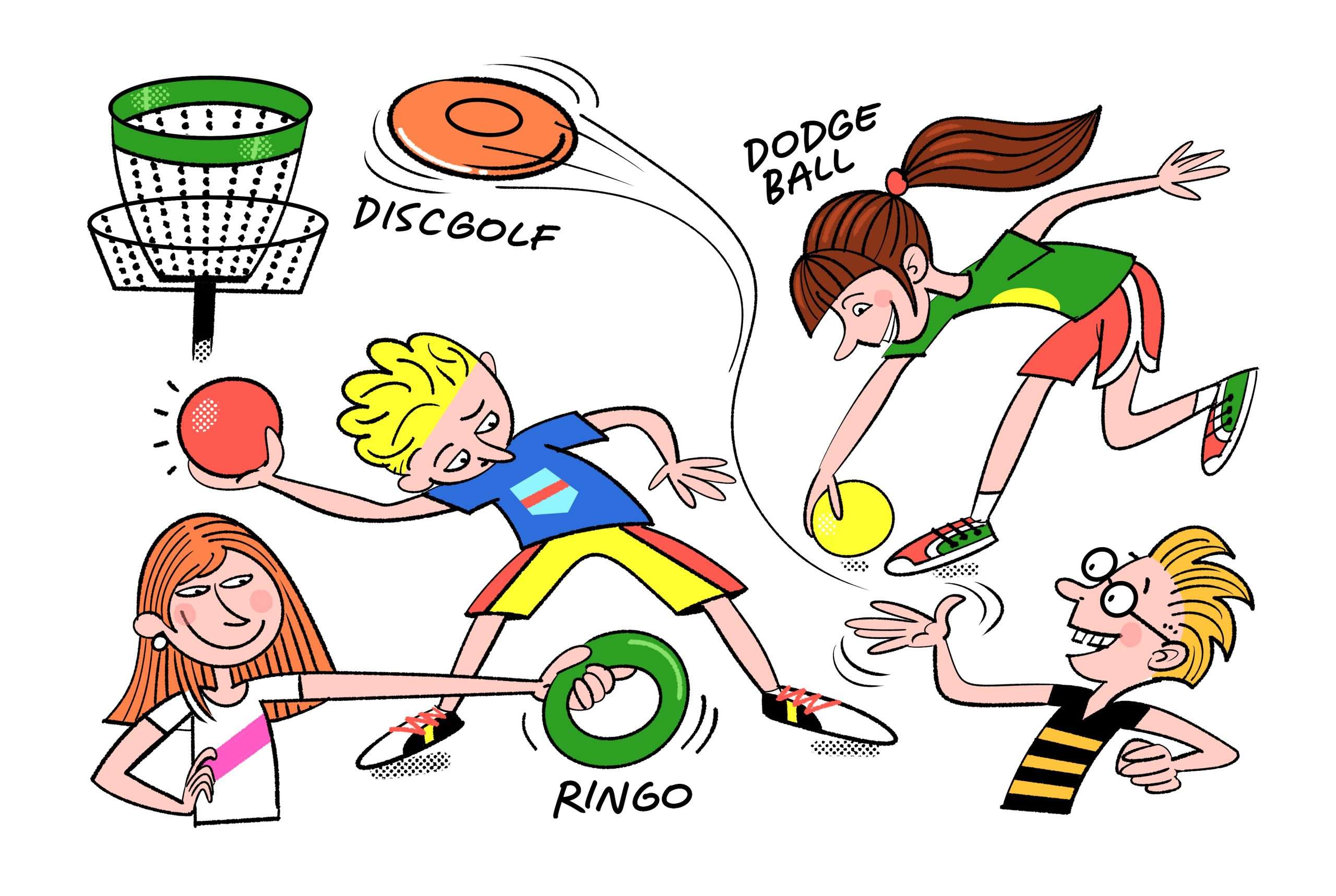 Ilustrace pro kemp Angličtina a netradiční hry a sporty